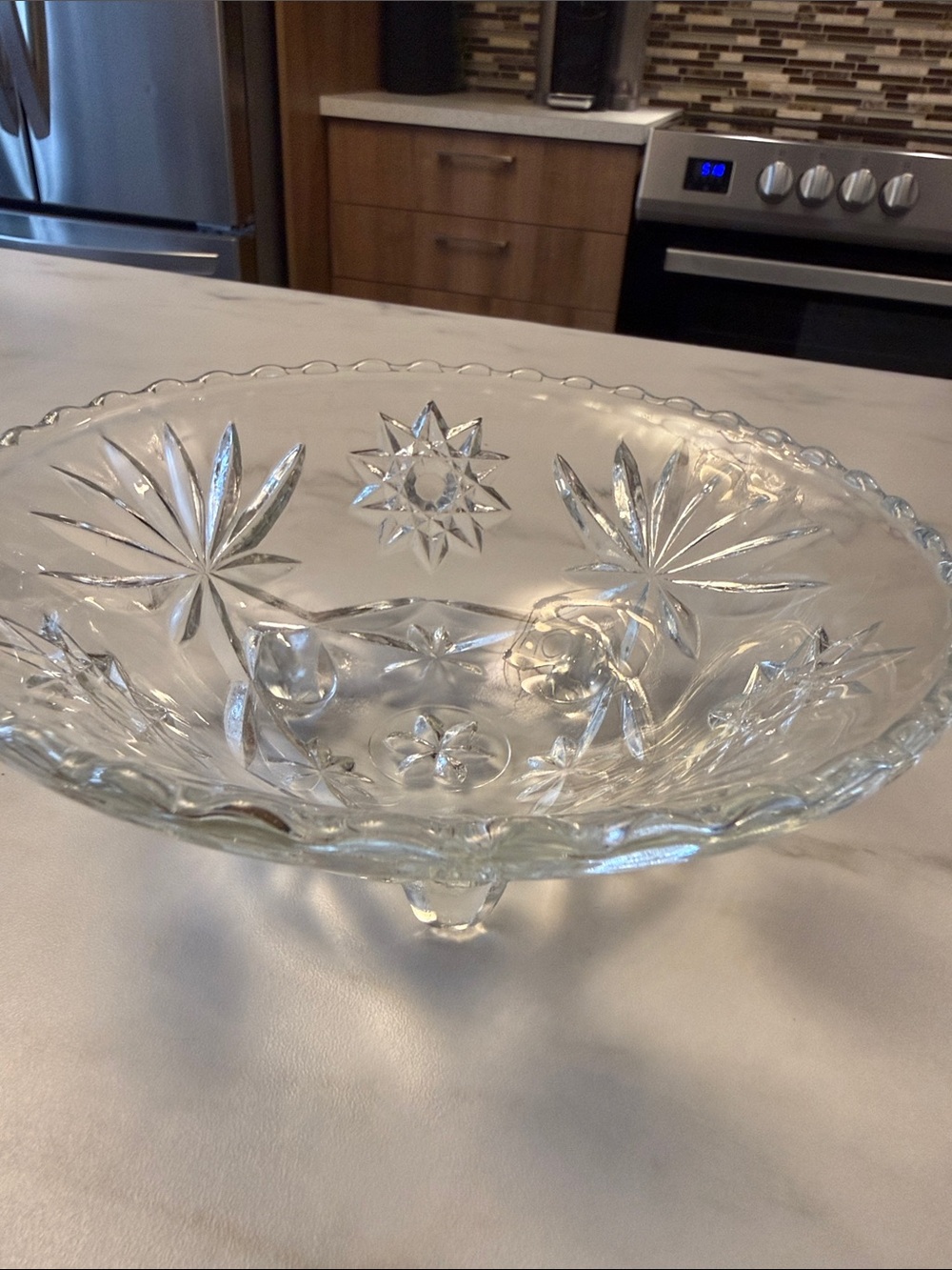 Vintage glass serving bowl